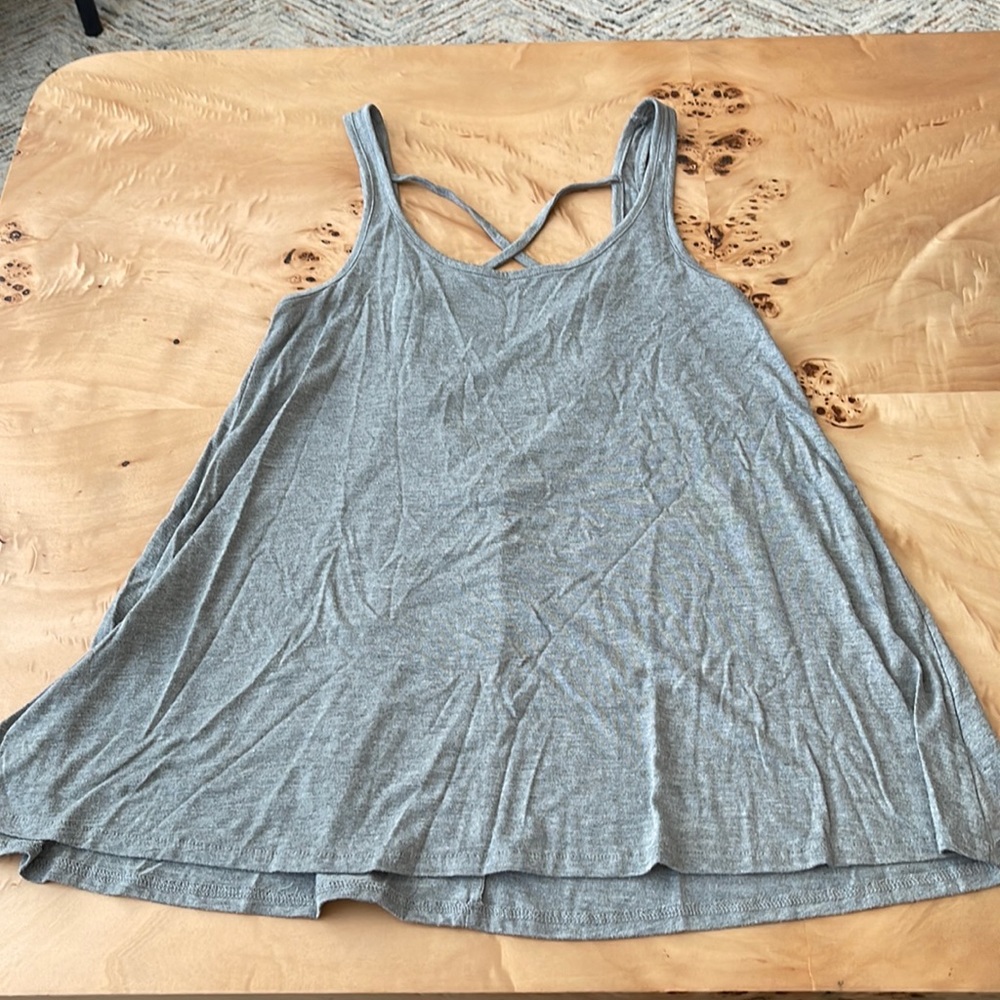 Gray Open Back Tank Top BP